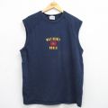 XL★古着 ノースリーブ ビンテージ Tシャツ メンズ 00年代 00s ディズニー DISNEY クルーネック 紺 ネイビー 25jul25 中古