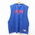 XL★古着 ナイキ NIKE ノースリーブ ビンテージ Tシャツ タンクトップ メンズ 00年代 00s MLB シカゴカブス 大きいサイズ クルーネック 紺 ネイビー メジャーリーグ ベースボール 野球 25jul26 中古