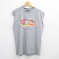XL★古着 ノースリーブ Tシャツ メンズ ジョニーブレイズ 火? クルーネック グレー 霜降り 25jul29 中古