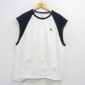 XL★古着 チャンピオン champion ノースリーブ Tシャツ メンズ ワンポイントロゴ ツートンカラー 大きいサイズ コットン クルーネック 白他 ホワイト 25jul29 中古