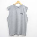 XL★古着 リーボック REEBOK ノースリーブ ビンテージ Tシャツ メンズ 00年代 00s ワンポイントロゴ クルーネック グレー 霜降り 25jul29 中古