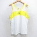 M★古着 ビンテージ タンクトップ メンズ 90年代 90s BR ツートンカラー メッシュ地 クルーネック USA製 デッドストック 白他 ホワイト 25jul31 中古