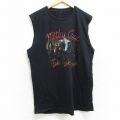 L★古着 ノースリーブ ロック バンド Tシャツ メンズ モトリークルー クルーネック 黒 ブラック 25aug08 中古