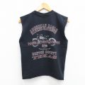 M★古着 ハーレーダビッドソン Harley Davidson ノースリーブ ビンテージ Tシャツ メンズ 00年代 00s ビッグロゴ コットン クルーネック USA製 黒 ブラック 25aug12 中古