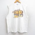 XL★古着 ノースリーブ ビンテージ Tシャツ メンズ 00年代 00s ディズニー DISNEY ミッキー MICKEY MOUSE 大きいサイズ コットン クルーネック 白 ホワイト 25aug13 中古