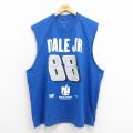 XL★古着 タンクトップ Tシャツ メンズ NASCAR デイルアーンハートジュニア 大きいサイズ コットン クルーネック 青 ブルー 25aug13 中古