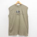 L★古着 ビンテージ ノースリーブ Tシャツ メンズ 00年代 00s セントトーマス コットン クルーネック ベージュ系 カーキ 25aug18 中古