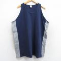 XL★古着 ラッセル ビンテージ タンクトップ メンズ 00年代 00s ツートンカラー 大きいサイズ クルーネック 紺他 ネイビー 【spe】 25aug18 中古