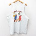 XL★古着 フルーツオブザルーム ビンテージ タンクトップ メンズ 90年代 90s NUTS ON WHEELS クルーネック USA製 薄グレー 霜降り 25aug20 中古
