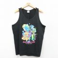 XL★古着 ビンテージ タンクトップ メンズ 00年代 00s 魚 コットン クルーネック 黒 ブラック 25aug23 中古