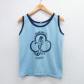 S★古着 ビンテージ タンクトップ メンズ 80年代 80s クローバー クルーネック USA製 水色 25aug23 中古