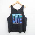 XL★古着 ヘインズ Hanes ビンテージ タンクトップ メンズ 00年代 00s DIVE コットン クルーネック 黒 ブラック 25aug25 中古