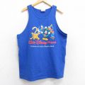 【50%OFF】L★古着 ビンテージ タンクトップ メンズ 00年代 00s ディズニー DISNEY ミッキー MICKEY MOUSE プルート ドナルド コットン クルーネック USA製 青 ブルー 【spe】 25aug25 中古