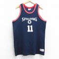 L★古着 スポルディング ビンテージ タンクトップ メンズ ビッグロゴ 11 クルーネック イタリア製 紺 ネイビー ユニフォーム ゲームシャツ 25aug28 中古
