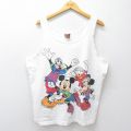 XL★古着 ビンテージ タンクトップ メンズ 90年代 90s ディズニー ミッキー グーフィー ドナルド 白【spe】 26mar27