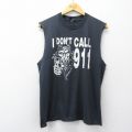 L★古着 スクリーンスターズ ノースリーブ ビンテージ Tシャツ メンズ 80年代 80s 銃 クルーネック USA製 黒 26apr09