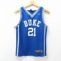 S★古着 ナイキ NIKE ビンテージ タンクトップ メンズ 00年代 00s DUKE Vネック 青 ユニフォーム ゲームシャツ 26apr09