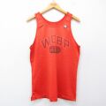 L★古着 チャンピオン champion ビンテージ タンクトップ メンズ 80年代 80s ワンポイントロゴ WCBP メッシュ地 クルーネック USA製 オレンジ 26apr18