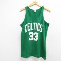 M★古着 ビンテージ タンクトップ メンズ 80年代 80s NBA ボストンセルティックス 33 ラリーバード クルーネック USA製 緑 バスケットボール 26may02