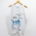 90s タンクトップ サメ グレー XL | 古着