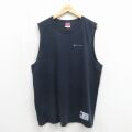チャンピオン 00s ノースリーブTシャツ ワンポイントロゴ ネイビー XL | 古着