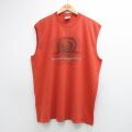 ハーレーダビッドソン 90s ノースリーブTシャツ ビッグロゴスカル オレンジ XL | 古着