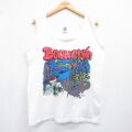 L★古着 ビンテージ タンクトップ メンズ 90年代 90s BOQUERON イルカ カメ クルーネック USA製 ホワイト 26jun04
