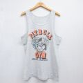 L★古着 ビンテージ タンクトップ メンズ 80年代 80s PITBULL GYM 犬 クルーネック グレー 霜降り 26jun04