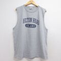 XL★古着 ノースリーブ ビンテージ Tシャツ メンズ 90年代 90s HILTON HEAD クルーネック USA製 グレー 霜降り 26jun10