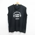 90s ノースリーブTシャツ PUMP IRON ブラック メンズL相当 | 古着