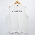 ラルフローレン ノースリーブTシャツ ビッグロゴ ホワイト メンズXL相当 | 古着