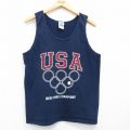 00s タンクトップ USAロゴ ネイビー メンズM相当 | 古着
