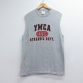00s ノースリーブTシャツ YMCAカレッジ グレー メンズL相当 | 古着