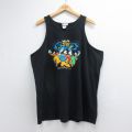 XL★古着 ビンテージ タンクトップ メンズ 00年代 00s ディズニー ミッキー ドナルドダック グーフィー 大きいサイズ コットン クルーネック ブラック 26jun16