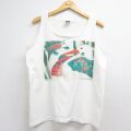 90s タンクトップ 鳥 ホワイト メンズL相当 | 古着