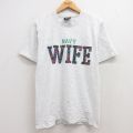 90s 半袖Tシャツ NAVY WIFE グレー M | 古着
