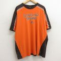 XL★古着 リーボック REEBOK 半袖 ビンテージ Tシャツ メンズ 00年代 00s NFL クリーブランドブラウンズ ツートンカラー 大きいサイズ ロング丈 コットン クルーネック オレンジ他 アメフト スーパーボウル 24feb16 中古
