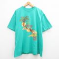 90s 半袖Tシャツ ヤシの木 ライトブルー XL | 古着