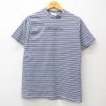 【50%OFF】アリゾナジーンズ 00s 半袖Tシャツ ビッグロゴ ネイビーボーダー M | 古着