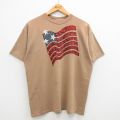 90s 半袖Tシャツ 星条旗 ブラウン XL | 古着