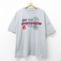XL★古着 半袖 ビンテージ Tシャツ メンズ 00年代 00s MLB ボストンレッドソックス ワールドシリーズ クルーネック グレー 霜降り メジャーリーグ ベースボール 野球 24feb29 中古