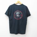 XL★古着 半袖 ビンテージ Tシャツ メンズ 00年代 00s スカル 銃 ARMS コットン クルーネック 黒 ブラック 24mar02 中古