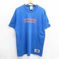 【50%OFF】XL★古着 ウィルソン 半袖 ビンテージ Tシャツ メンズ 90年代 90s ビッグロゴ コットン クルーネック USA製 青 ブルー 24mar06 中古