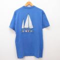 フルーツオブザルーム 90s 半袖Tシャツ ヨットラホーヤ ブルー XL | 古着