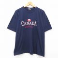 90s 半袖Tシャツ ケベック国旗刺繍 ネイビー XL | 古着