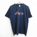 00s 半袖Tシャツ チョウ ネイビー L | 古着