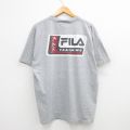 【50%OFF】XL★古着 フィラ FILA 半袖 ビンテージ Tシャツ メンズ 00年代 00s ビッグロゴ 大きいサイズ クルーネック グレー 霜降り 24mar26 中古