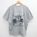 XL★古着 ジャージーズ 半袖 ビンテージ Tシャツ メンズ 00年代 00s シカ ハンター 大きいサイズ クルーネック グレー 霜降り 24mar30 中古