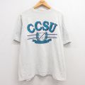 MVスポーツ 90s 半袖Tシャツ CCSU グレー霜降り XL | 古着