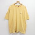 トミーヒルフィガー 90s 半袖Tシャツ ワンポイントロゴ イエロー XL | 古着